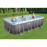 Bestway Power Steel Rectangular Frame Pool 4.88mx2.44mx1.22m 56996 - Colorland Toys